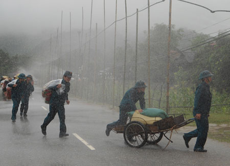 Diễn tập phòng chống lũ lụt.